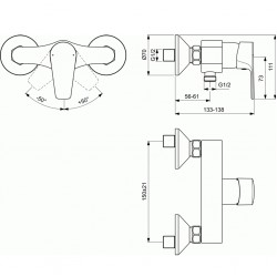 Стенен смесител за душ – ESLA BC228AA